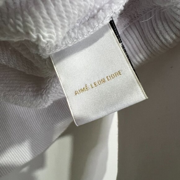 AIME LEON DORE White Robert De Niro Art Sweater Sweatshirt sz LARGE L - Picture 6 of 7